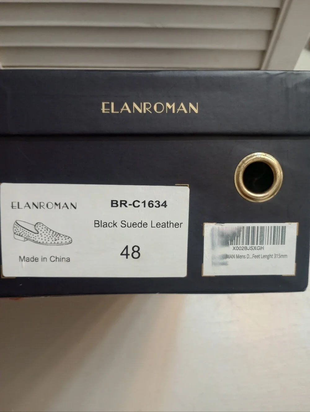 Elanroman Mens Black Studded Loafers With Box